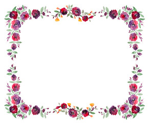 Floral Frame In Watercolor