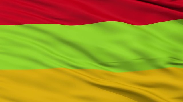 Toca  closeup flag, city of Colombia, realistic animation seamless loop - 10 seconds long