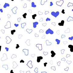 Fototapeta na wymiar Light Blue, Red vector seamless pattern with colorful hearts.