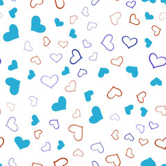Light Blue, Red vector seamless texture with lovely hearts.