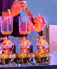 Showcase Syphon Coffee maker by syphonist./ Syphon Coffee or Vacuum Coffee is full immersion...