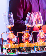 Showcase Syphon Coffee maker by syphonist./ Syphon Coffee or Vacuum Coffee is full immersion...