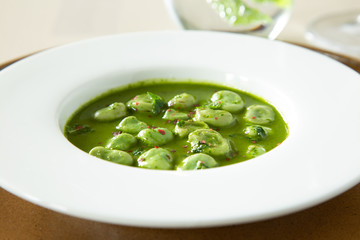 Lettuce Soup with Peas