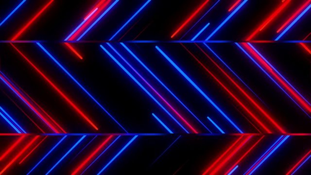 Zig Zag Streaks of Light Colorful Abstract Animation Motion Background Seamless Loop Red Blue