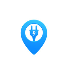 electric plug with pin vector icon