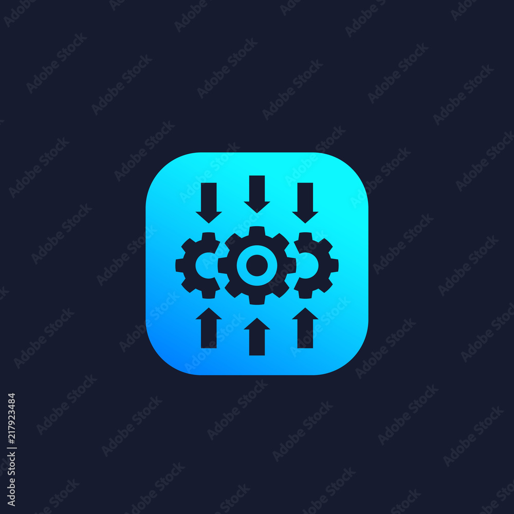 Poster integration, optimization software vector icon
