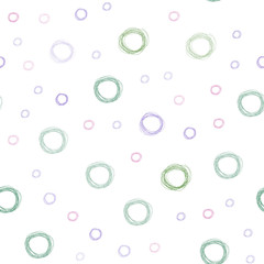 Light Multicolor vector seamless background with bubbles.
