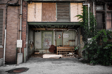 Fototapeta na wymiar AbandonedBackstreet City Alley