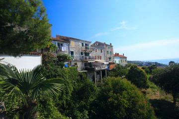 Town houses in the old town in vrsar city in croatia