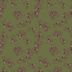 UFO military camouflage seamless pattern in green and different shades of brown color