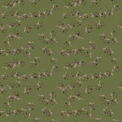 UFO military camouflage seamless pattern in green and different shades of brown color