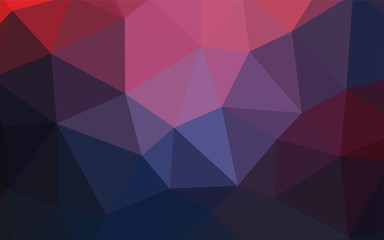 Dark Pink, Blue vector polygon abstract backdrop.