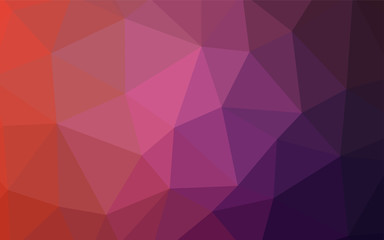 Dark Pink, Red vector gradient triangles pattern.