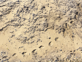 big pile of sand and footprints