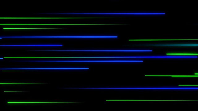Horizontal Streaks of Light Version 02 Colorful Abstract Animation Motion Background Seamless Loop Blue Green