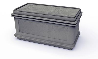 ancient stone chest - CG image