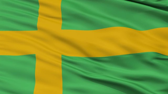 Pule closeup flag, city of Croatia, realistic animation seamless loop - 10 seconds long