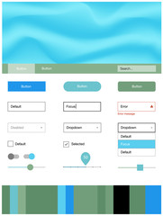 Light Blue, Green vector wireframe kit with abstract circles.