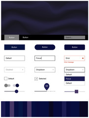 Dark Purple vector wireframe kit with abstract circles.