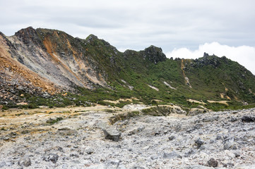 The crater of volcano Sibayak