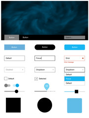 Light BLUE vector web ui kit with nebula stars.