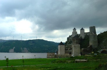 an old fortress near the lake
