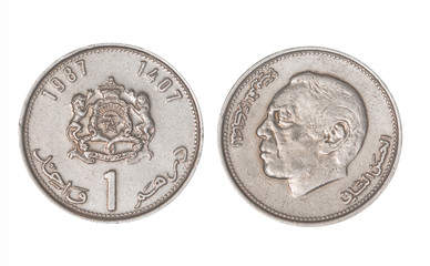 Dirham, Moroccan Currency, isolated on White Background