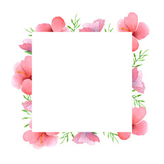 Watercolor floral frame. Perfect for for wedding stationary, greetings, wallpapers, fashion, backgrounds, textures, DIY, wrappers, cards