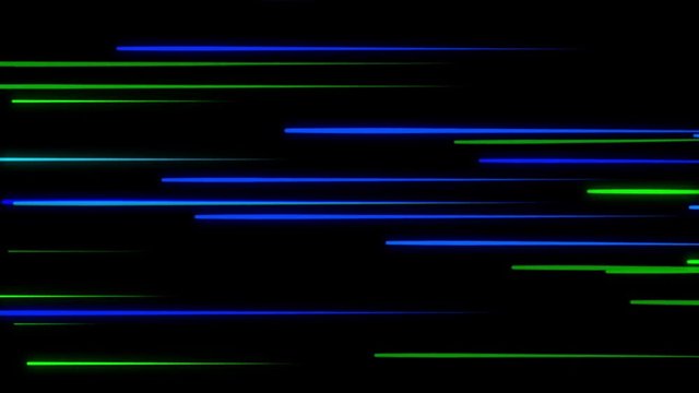 Horizontal Streaks of Light Version 01 Colorful Abstract Animation Motion Background Seamless Loop Blue Green