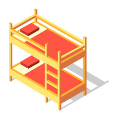 Bunk bed Isometric illustration