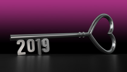 New Year 2019 with Silver Key