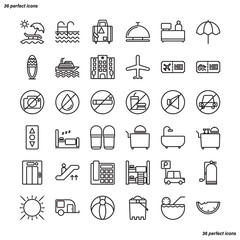 Holiday Outline Icons perfect pixel.