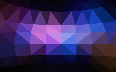 Dark Pink, Blue vector Polygon Abstract Background. Polygonal Geometric Triangle.