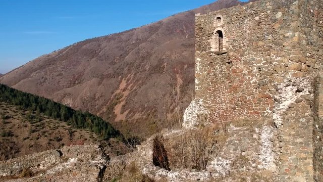 Aerial Drone View Of Medieval Castle/Fortress Maglic