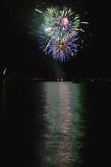  Gmunden, colorful fireworks and a boat