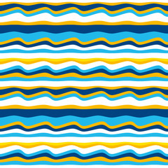 Seamless pattern with waves. Periodic surface oscillations. Pattern for fabrics and packaging.