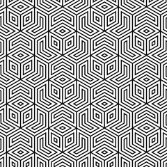 Stylish abstract geometric design, creative graphic style of black lines. Seamless texture pattern vector
