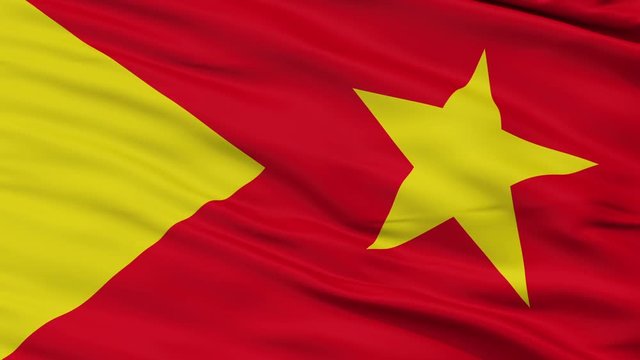 Tigray Region closeup flag, city of Ethiopia, realistic animation seamless loop - 10 seconds long