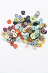 Colorful buttons frame, isolated on white