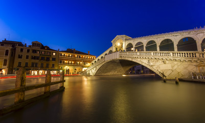 Venice at night. Rialto bridge