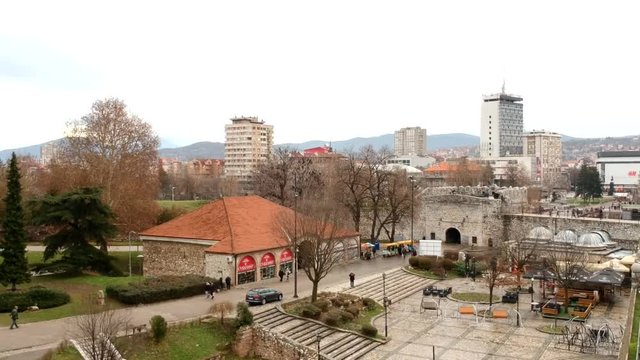 Aerial Drone View Of Medieval Fortress Naissus 