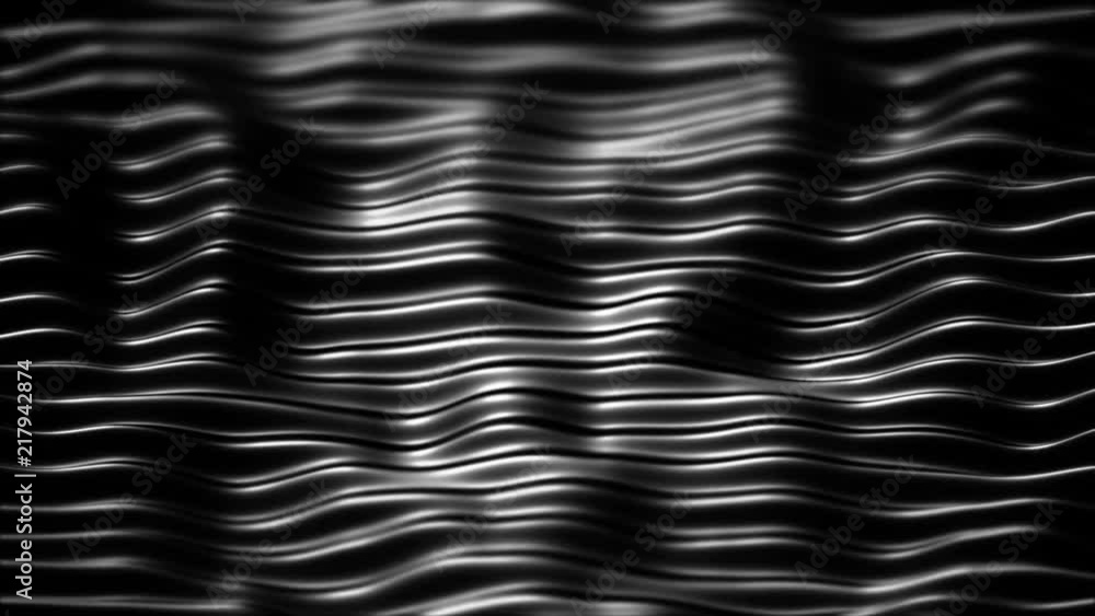 Poster morphing greyscale background with horizontal waves - seamless loop