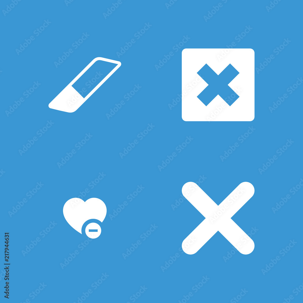 Poster collection of 4 remove filled icons