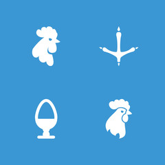 Collection of 4 hen filled icons