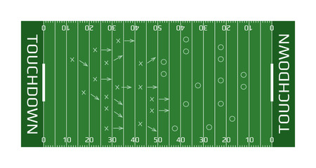 American footbal field vector sport illustration