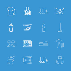 Collection of 16 long outline icons