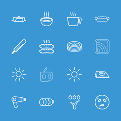 Collection of 16 hot outline icons