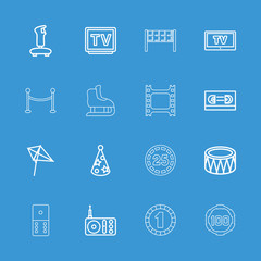 Collection of 16 entertainment outline icons