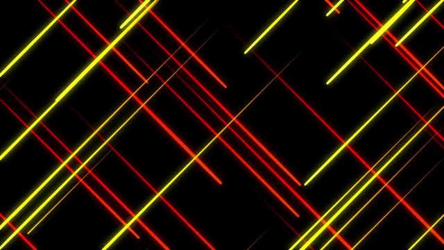 Crossing Streaks of Light Colorful Abstract Animation Motion Background Seamless Loop Yellow Orange Red