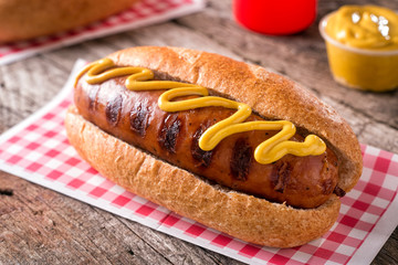 Grilled Sausage on a Roll © fudio